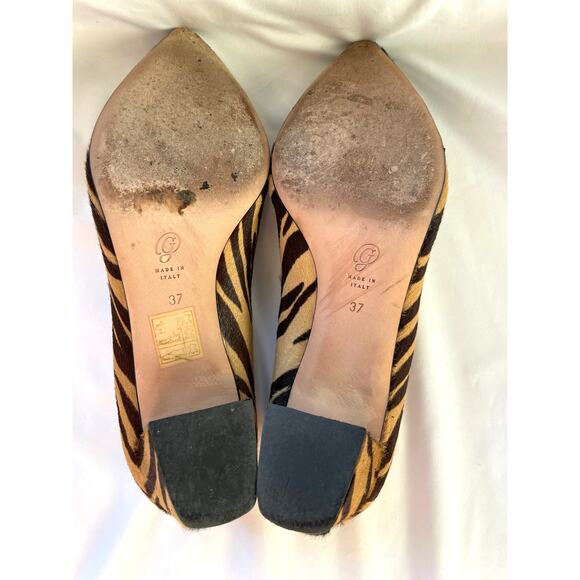 M. Gemi Dolcetto Zebra Tiger Striped Calf Hair Block Heels, 37 (US 7) - Picture 7 of 7